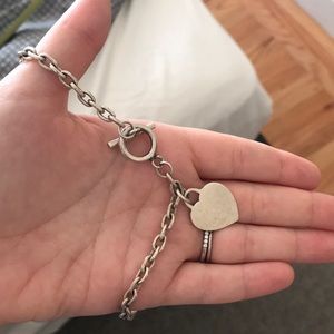 925 sterling silver heart tag necklace